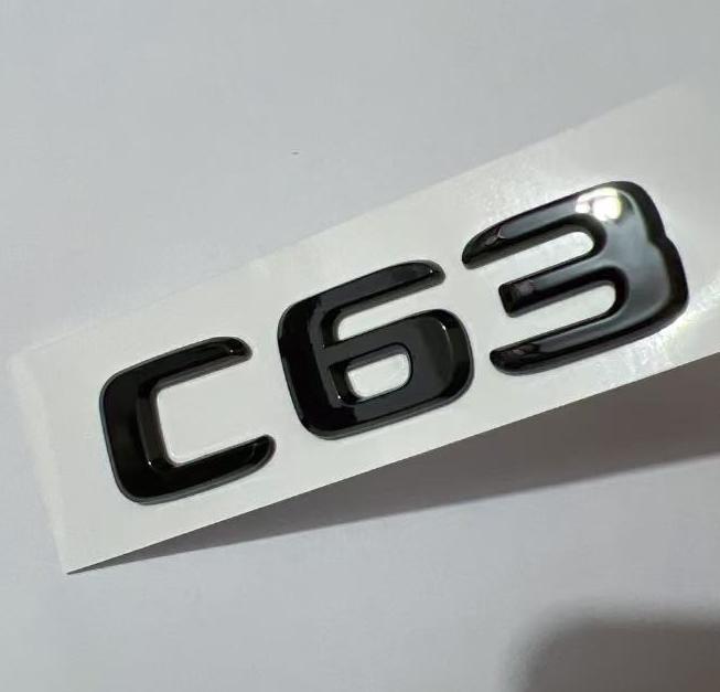 1X 3D ABS Chrome Black E63 C63 S63 flat Emblem Letters Sticker Car Trunk Badge For MB C E S class W212 W213 Accessories