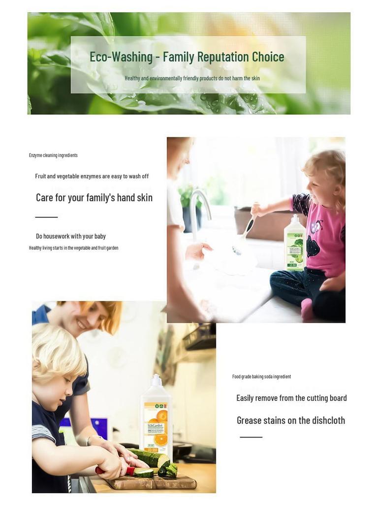 800g Plant Essence Dish Soap - Gentle On Hands, Removes Oil Stains, No Residue, Perfect for Fruits & Vegetables