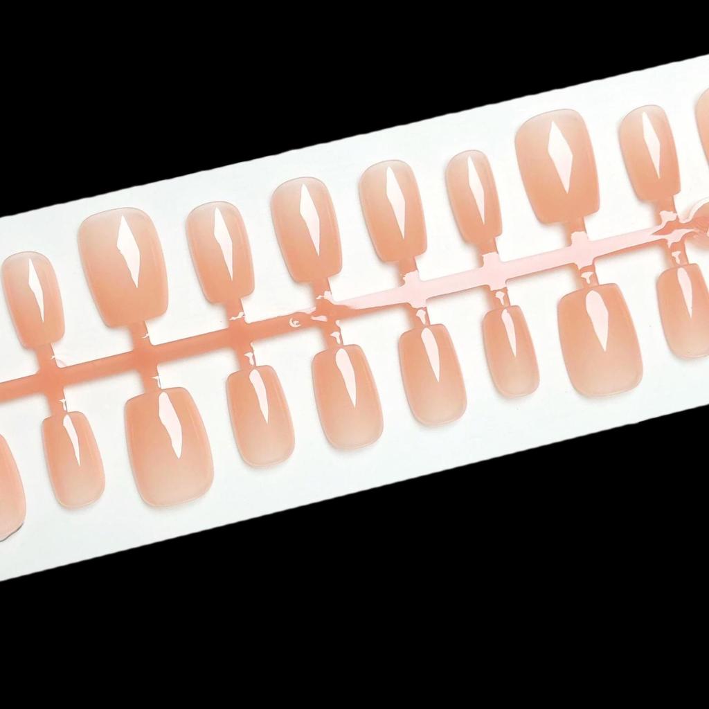 Minimalist Solid Color Press-On Nails: Cherry Red, Black, White, Blue, Green, Nude - Short Ladder Nail Art Patches