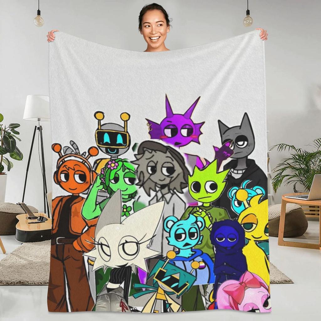Sprunki Incredibox Game Blankets Airplane Travel Flannel Throw Blanket For Outdoor Warm Soft Design Quality Bedspread Gift