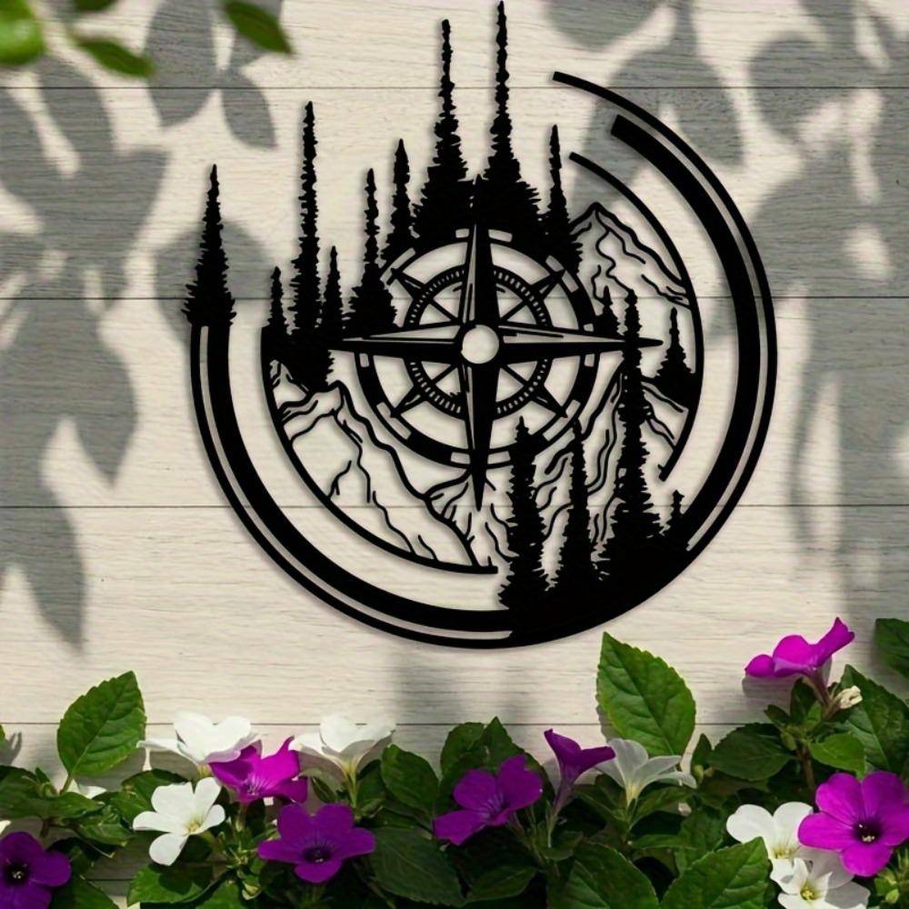 Metal Compass Wall Art Large Laser Cut Navigation Decor for Indoor Outdoor Living Room Office Patio Housewarming Wedding Gift