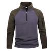 2025 Men's Fashion Color Block Fleece Zip Hoodie