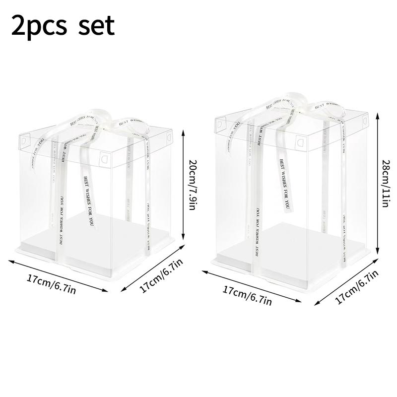 Transparent Cake Boxs Large Gifts Packaging Gifts Box Packing Supplies Bakery Wrapping Boxes Wedding Birthday Party Supplies