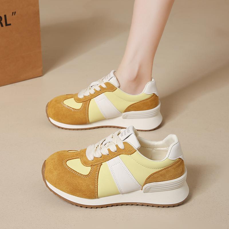 Fashion CRLAYDK Women's Platform Sneakers Casual Lace Up Stylish Tennis Running Retro Lightweight Trainers Ladies Walking Fashion Shoes