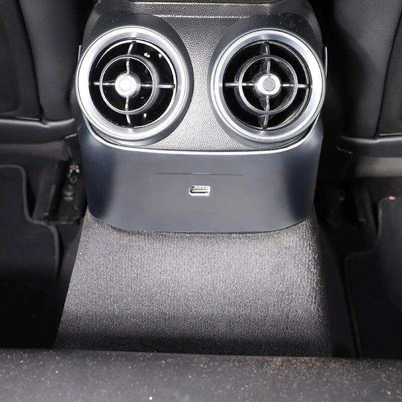 ABS Carbon Fiber For Alfa Romeo Giulia 2017- Car Rear Row Air Conditioning Vent Outlet Cover Trim Auto Interior Accessories