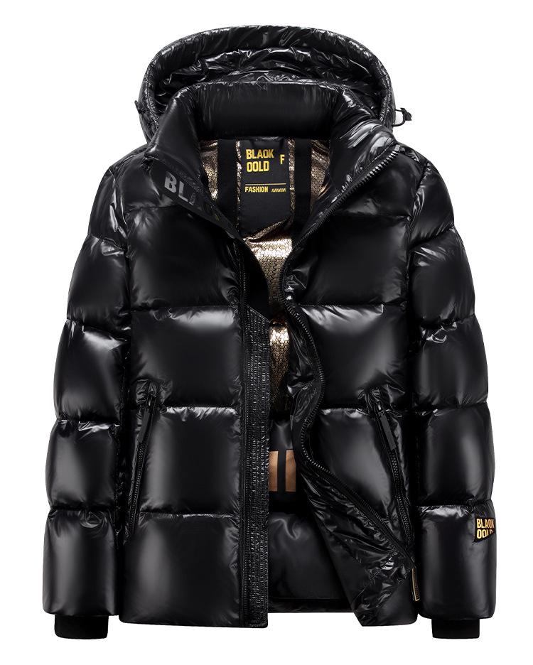 Black Gold Goose Down Long Coat - Unisex Winter Over-Knee Jacket for Extreme Cold