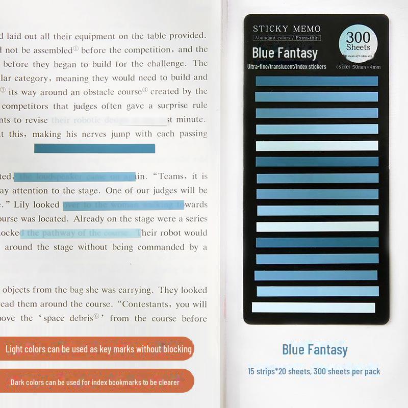 Morandi Translucent PET Index Stickers - Vanilla Autumn Series, Writable Sticky Notes & Markers