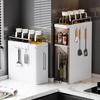 Multi-Layer Kitchen Spice Rack: Countertop Organizer for Oil, Salt, Soy Sauce, Vinegar, and Seasoning Bottles with Pull-Out Function.