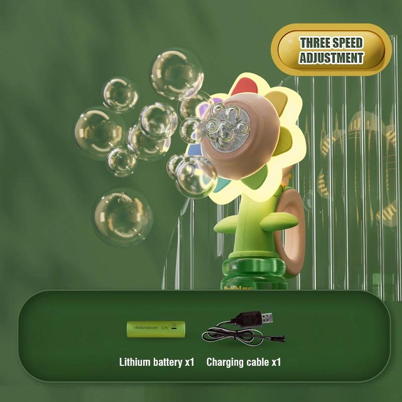 Sunflower Bubble Machine Swing Electric Automatic Bubbles Maker Pomperos Summer Soap Blower Outdoor Toys for Girls Children