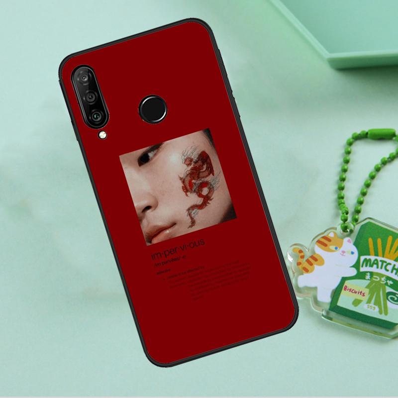 Red Aesthetics Doodles Art For Huawei Nova 10 9 SE 5T 12s 12i 11i Y91 Y90 Y60 Y70 Y72 Y61 P20 P40 P30 Lite P60 Pro Case