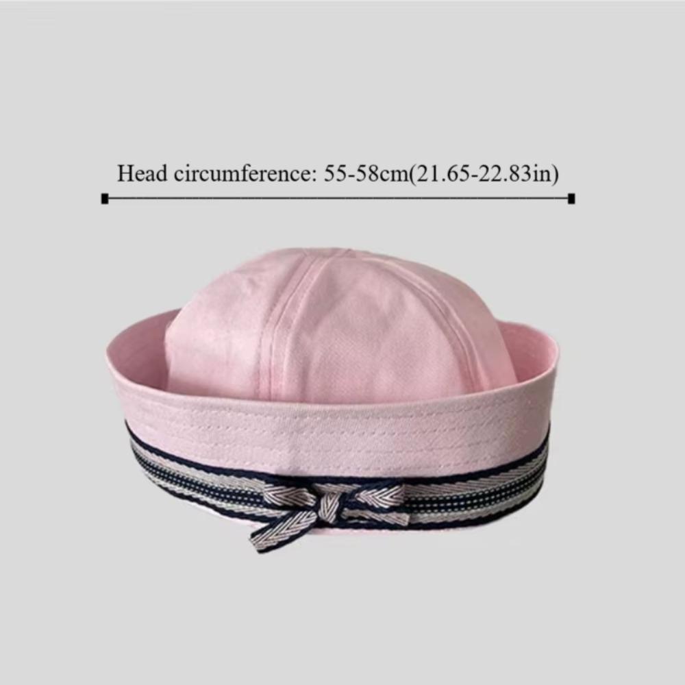 Flip Brim Sailor Hat Dome Bow Navy Hat New Marine Captain Cap  Spice Girl