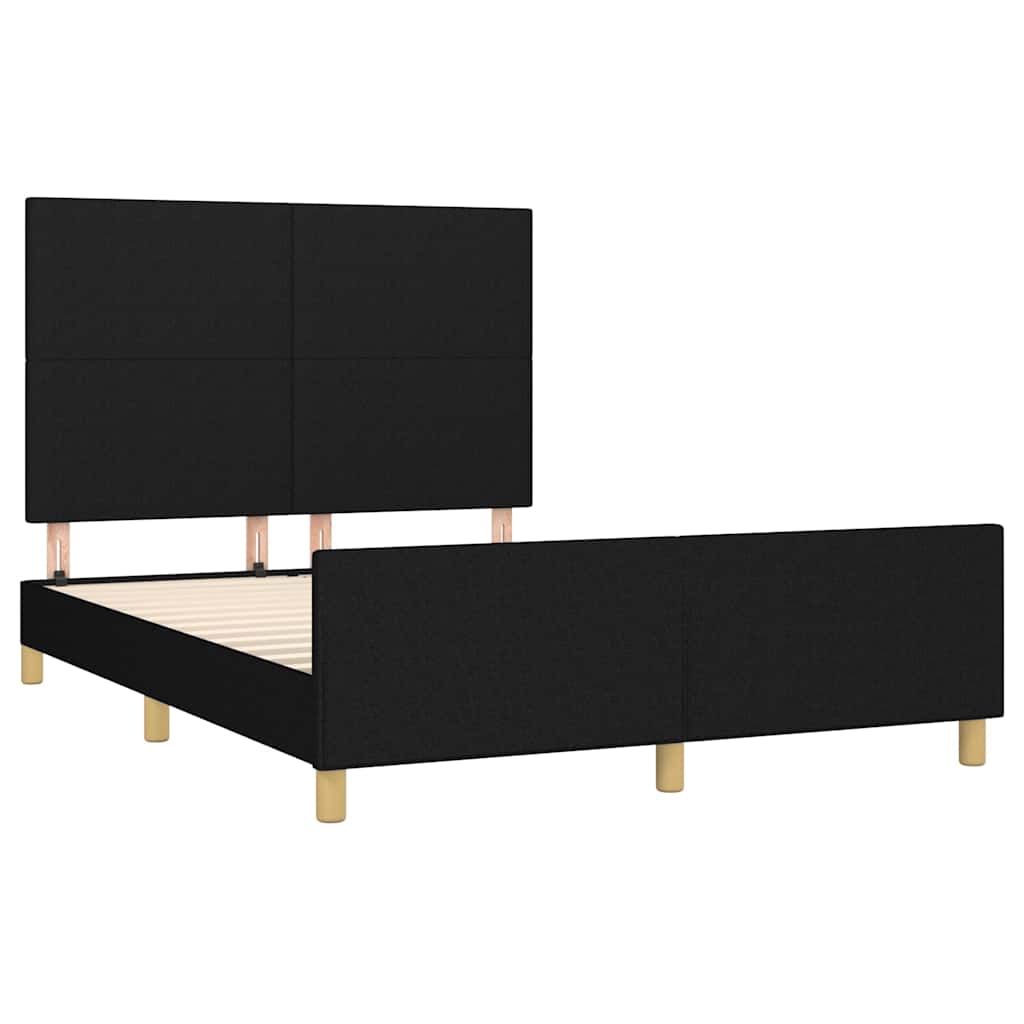 Bed Frame without Mattress Black 140 x 200 cm Fabric