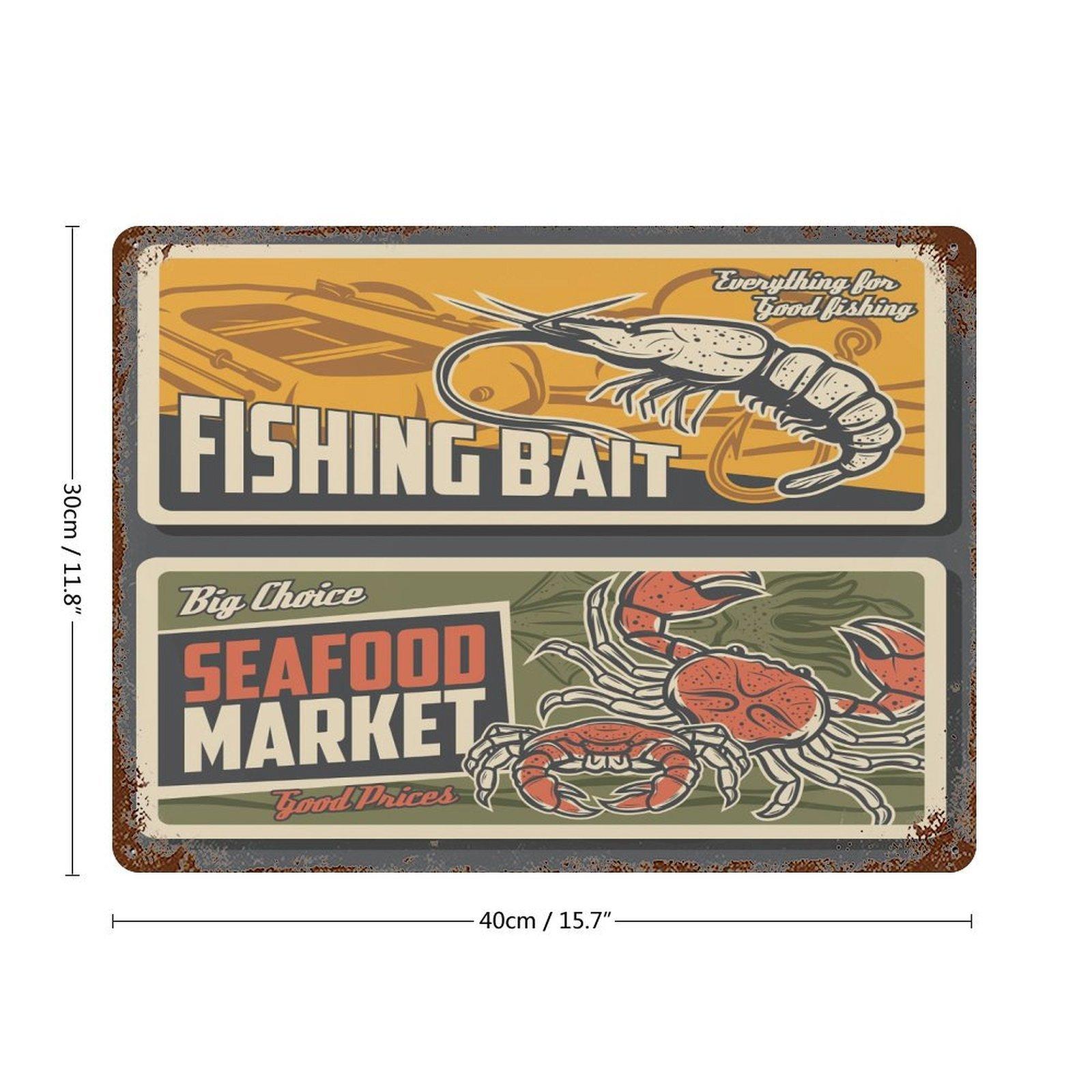 

1-Pack rustic metal wall plaque, 20×30cm and 30×40cm, shabby distressed decor piece for kitchen, restaurant or lounge 30*40CM