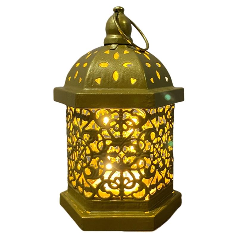 Middle East Arab Vintage Iron Art LED Lanterns Hanging Lamp Hollowed Out Metal LED Hanging Lighting for Home Decors