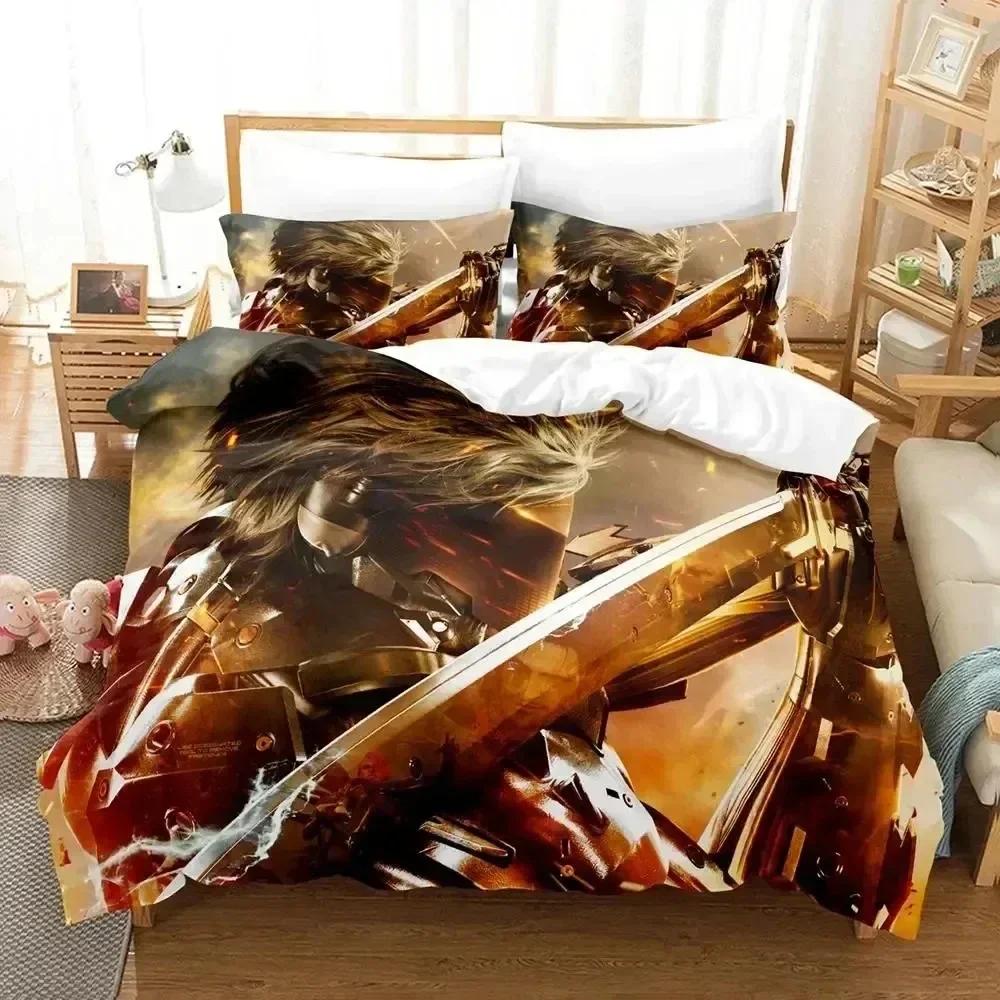 Anime Metal Gear Rising Revengeance On Steam Bedding Set Print With Pillowcase Duvet Cover Soft Queen King Size Bedclothes Home