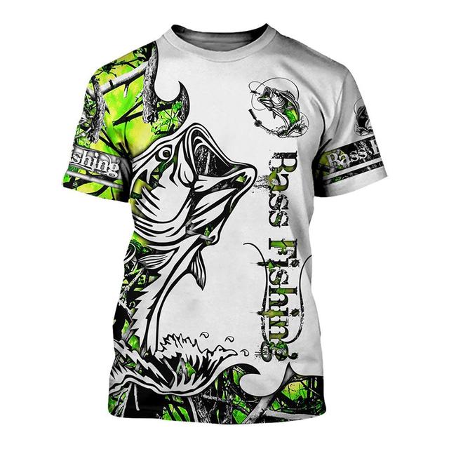 Fishing Graphic 3d Print Men's T-Shirt Summer Short Sleeve Tees Tops Harajuku Fashion Casual Oversized Man Clothing Camisetas