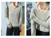 New Seamless Mink Velvet V-Neck Cashmere Sweater for Women - Loose Fit, Solid Color, Short Pullover Knitwear for Autumn and Winter