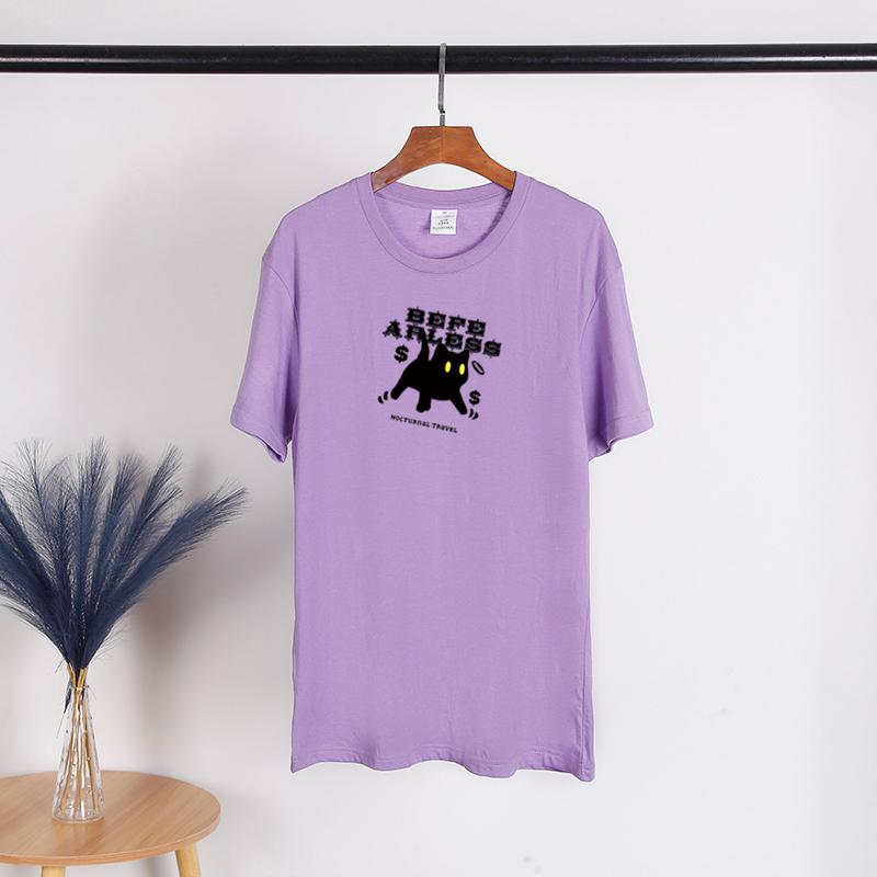 Cat Animal Pet Love Style Clothes Summer Female T-shirts Short Sleeve Ladies Print Fashion Women's Clothing Graphic Tee