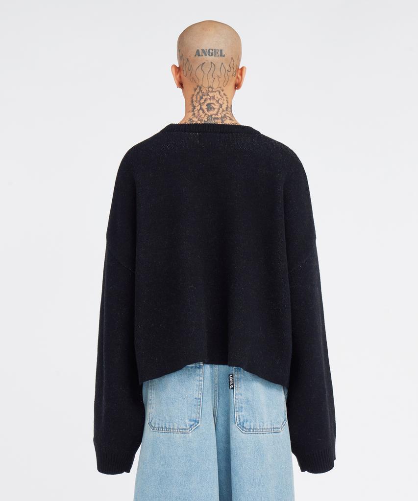 AJOBYAJO [Pba] Total Logo Cropped Sweater [Black]