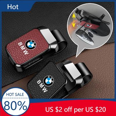 2025 Car Sunglasses Clip Sun Visor Glasses Holder Card Ticket Storage Clips For M E46 E90 E60 F10 F30 E39 E36 E87 G30 Pe