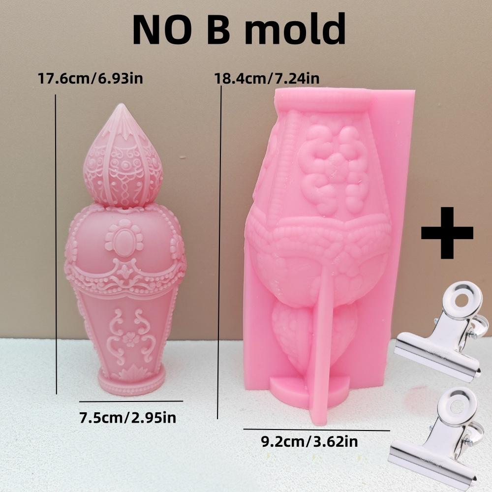 DIY Striped vase shaped candle silicone mold curved geometric cylinder Roman column vase candle mold Christmas gift gypsum mold
