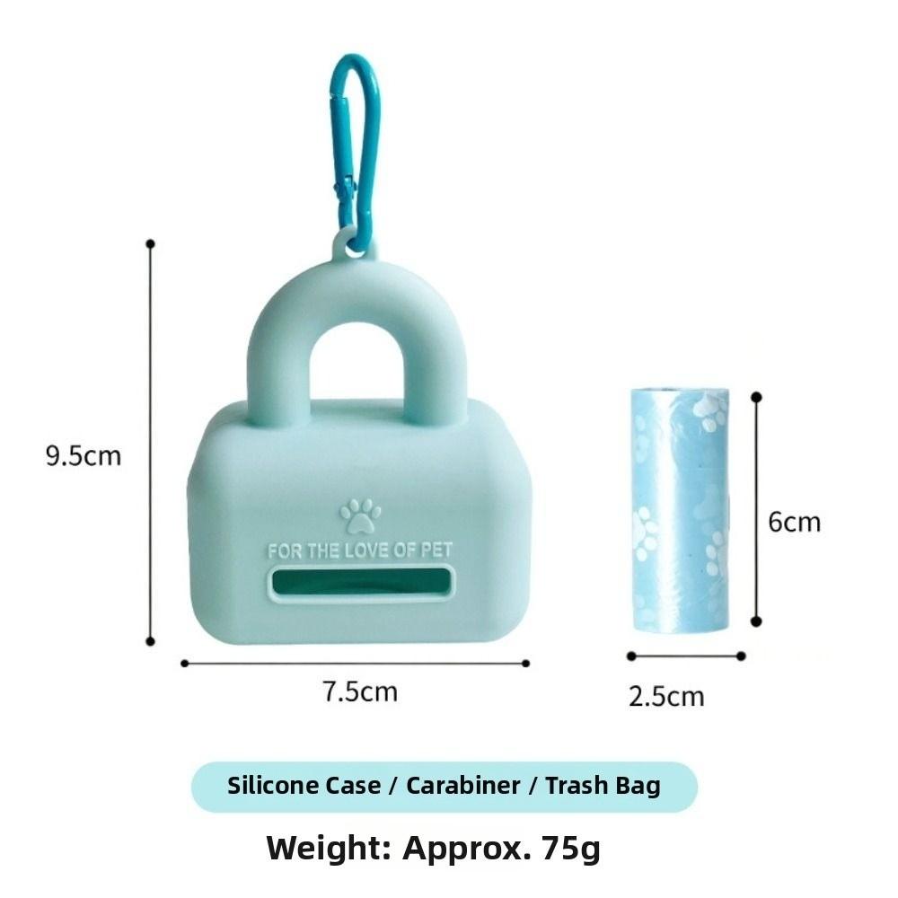 Carabiner Included Pet Waste Bag Dispenser Silicone Pet Outdoor Waste Bag Holder Outdoor Walking