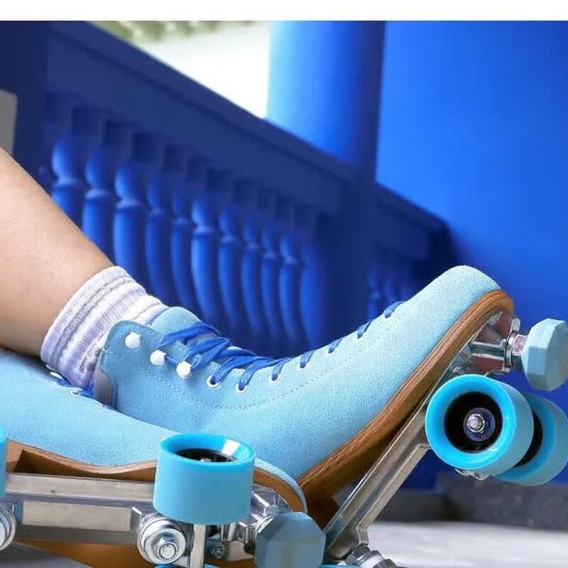 MDUG Blue Suede Double-Row Roller Skates