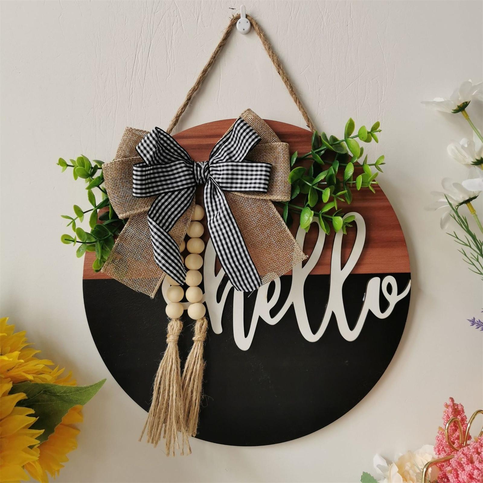 

Новая деревянная вывеска, круглое украшение интерьера, подвесное украшение, декоративная вывеска на дверь One Size чёрный