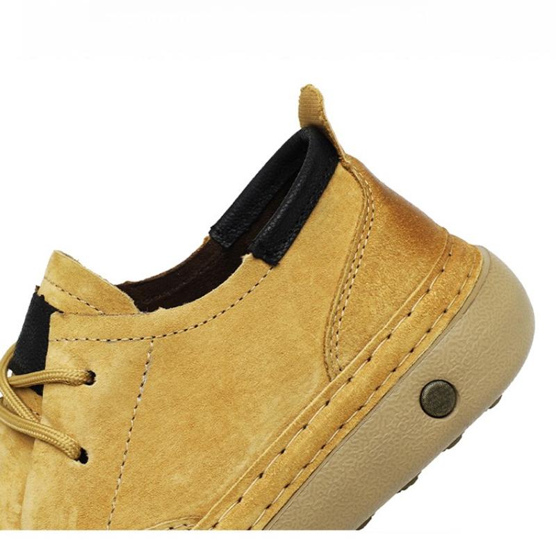 Retro Low-Top Schuhe Herrenschuhe Stil Leder Herbst Neu Lässige Lederschuhe Herren Weiches Leder Weiche Sohlen Herren Schuhe mit großem Zeh