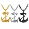 Anchor Rudder Pendant Titanium Steel Men'S Necklace Accessories Gold Silver