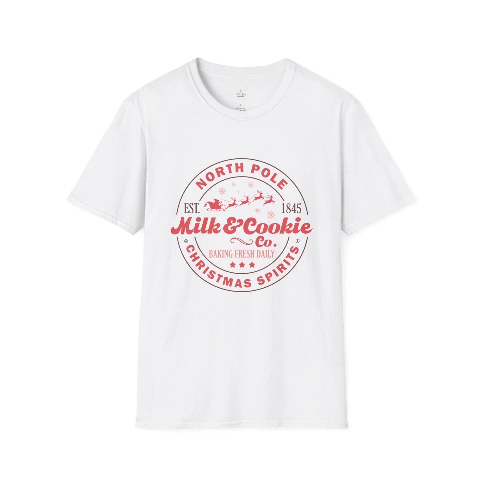 North Pole Milk & Cookie Co. Unisex T-Shirt, Christmas Shirt, Holiday [...] 3XL