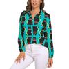 Black Cat Blouse For Women Cute Classic Cat Print Loose Blouses Long Sleeve Kawaii Shirts Spring Casual Clothing Big Size Blouse