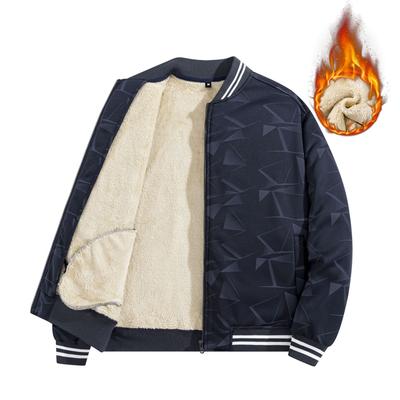 Men's Bomber Jackets Casual Fall Winter Warm Windbreaker Full Zip Stand Collar Windproof Outwear Fleece Lined Coats for Men