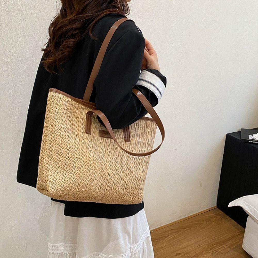 Summer Weave Straw Bag Boho Tote Bag Fashion Straw Shoulder Bag  for Ladies/Girls