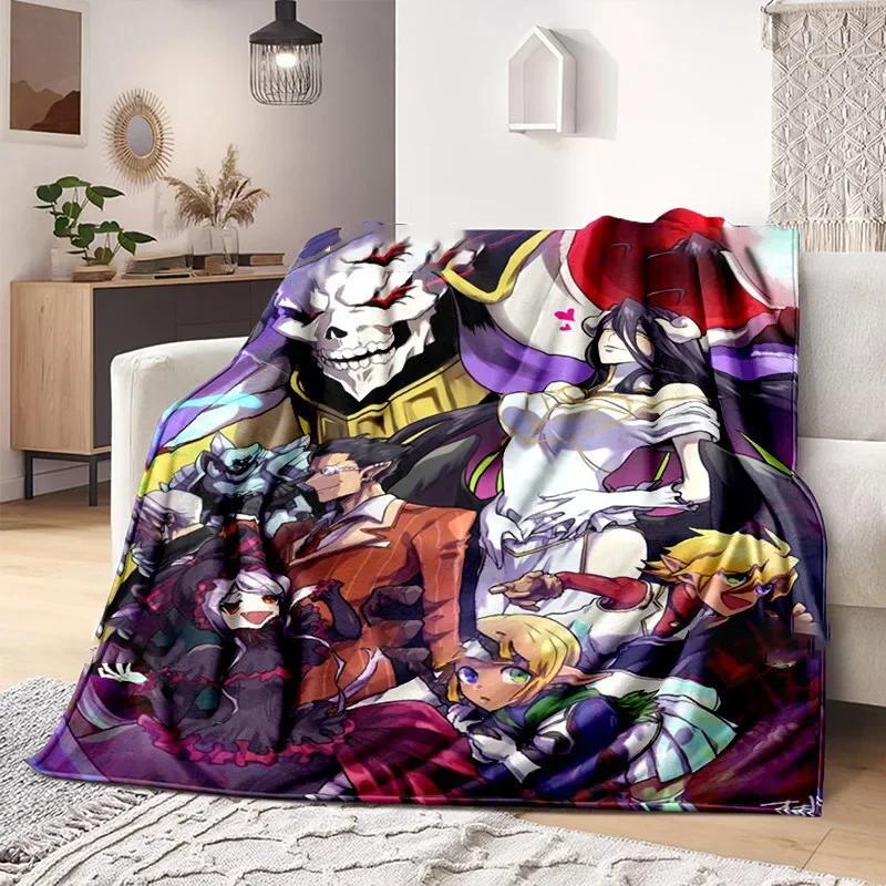 3D Print Overlord Anime Blanket Soft Sofa Cover Throw Blanket Fleece Tapestry Lightweight Warm Bed Blankets for Bedroom Couch
