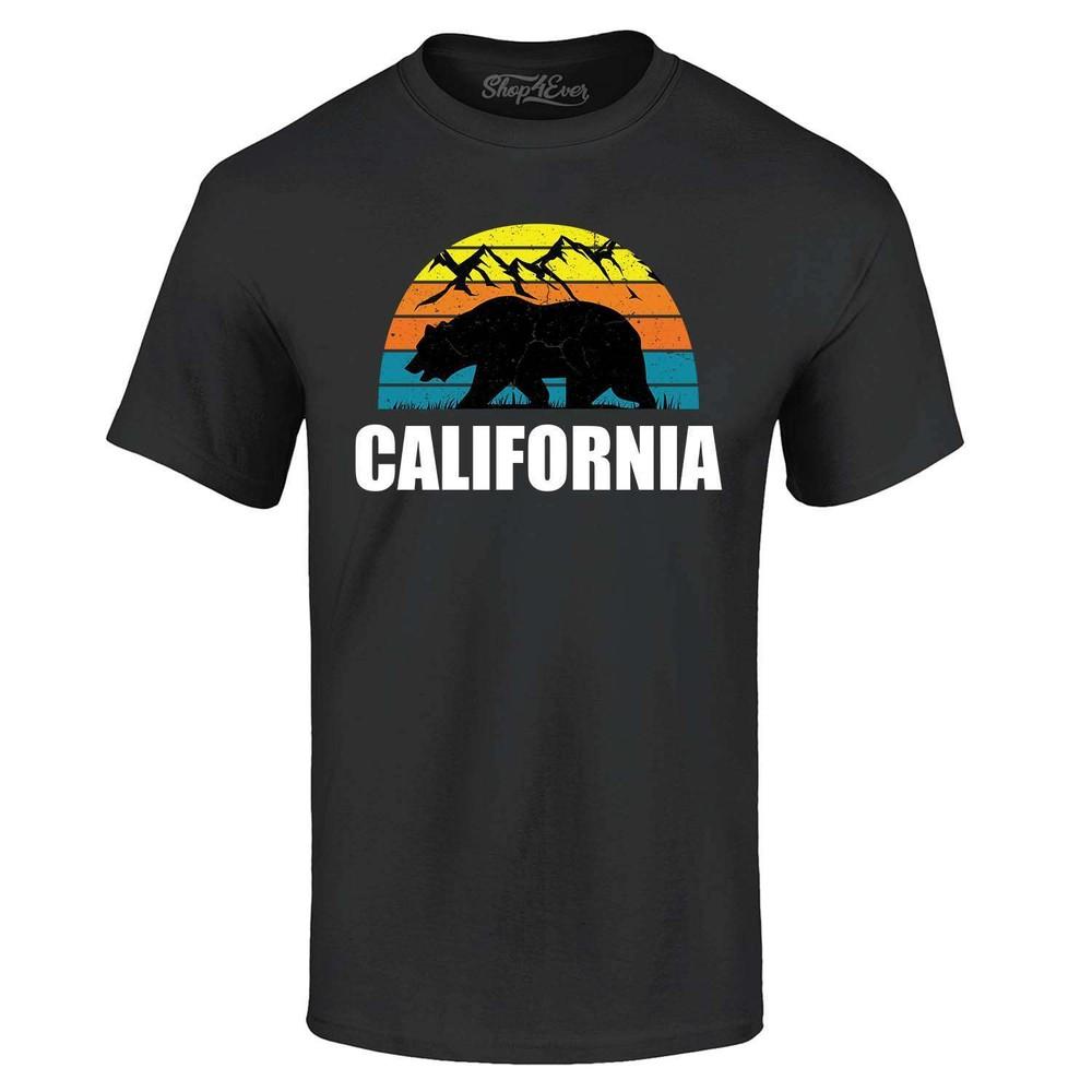

California State Bear Mountains Retro Horizon T-shirt State Shirts L
