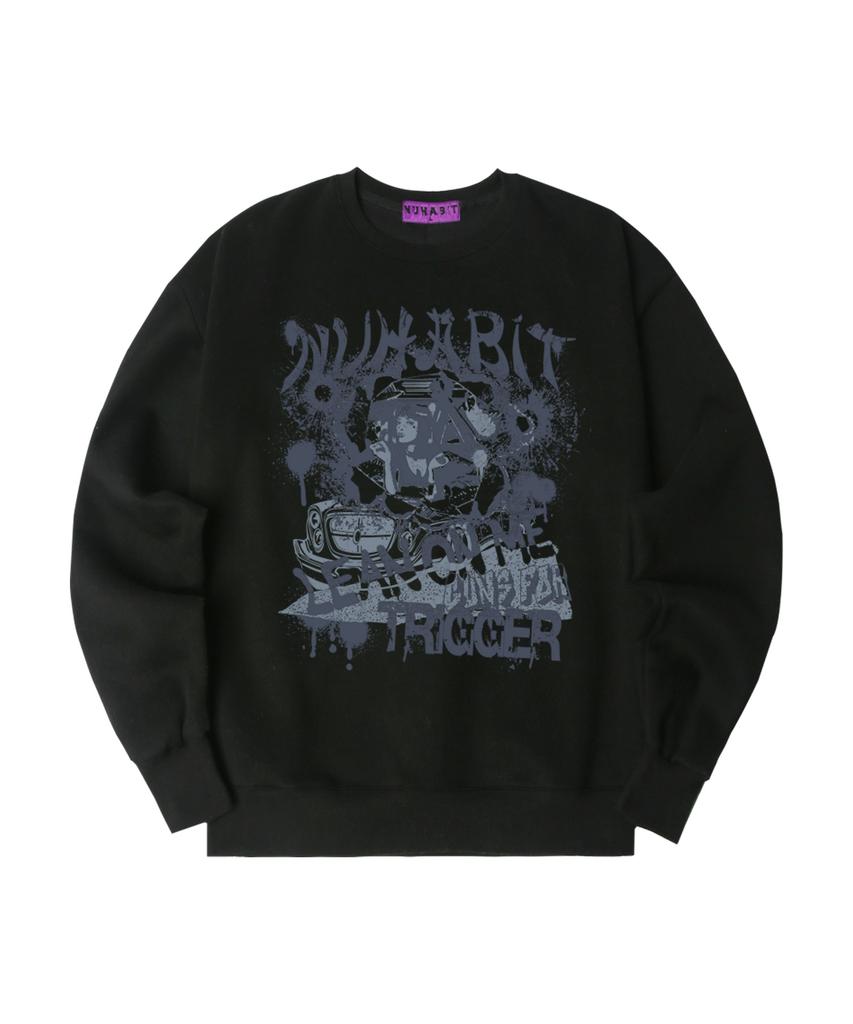 NUHABIT N/H Trigger Oversized Fleece-Lined Sweatshirt_Black (Som4-4Nh1216)