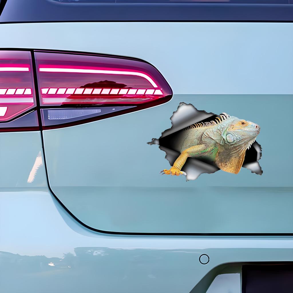 Kertenkele Araba Hayvan Çıkartmaları, 3D Efektli Su Geçirmez PVC Çıkartmalar, Çizikleri Engeller ve Eğlenceyi Artırır Otomobil Parçaları