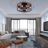 Remote Control Ceiling Fan with Light, 6-Speed Quiet Reversible Motor, Retro Industrial Flush Mount for Bedroom Living Room