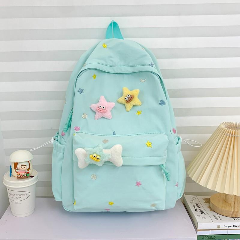 2025 Korean version schoolbag ins niche girl backpack stars cute backpack junior high school student schoolbag female