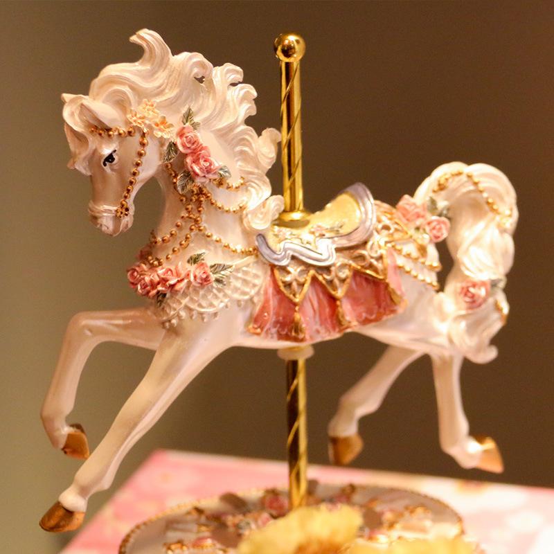 Carousel Music Box Cartoon Musical Gift for Girls Kids Children Christmas Birthday Present