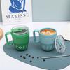 Durable Water Cups Coffee Cup with Handle and Straw Lid 480ML Fashion Travel Mug Suitable for Home Office School Outdoor