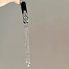1PC Retro Ethnic Style Silver Diamond-encrusted Chinese Knot Imitation Pearl Tassel Hairpin Women's New High-end BB Clip Temperament Hair Accessories
