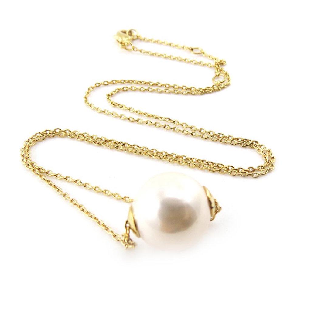 Les Trésors De Lily [J2096] - Gold-Plated Necklace 'Perla' Ivory Gold