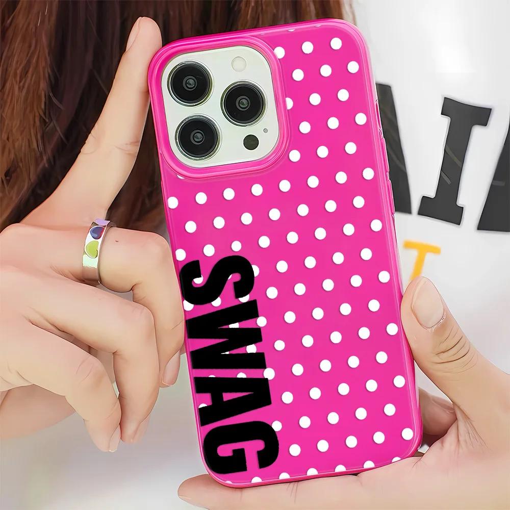 

Swag Title Couple Style Polka Dot Jelly Phone Case for iPhone 17 AIR 16 15 14 13 12 11 PRO MAX MINI XSMAX XR 7 8 PLUS Y2K Cover iPhone17 Pro