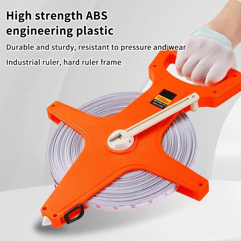 1Pcs Impact Resistant Plastic Measure Tools 20/30/50/100M Meter Open Reel Fiberglass Tape Measure Inch Metric Scale