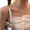 Double-Layer Silver Pearl Necklace: Retro, Versatile, Simple Clavicle Chain for Women