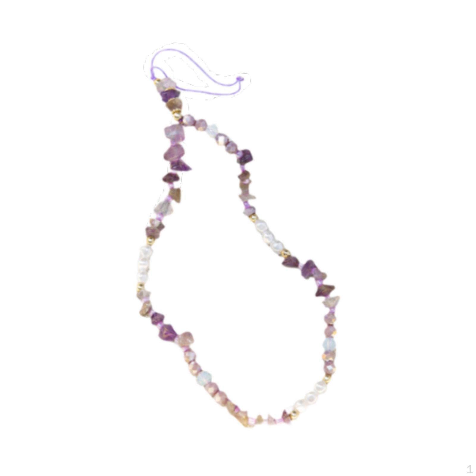 

Подвеска для телефона из бисера, рюкзака, сумки, стильная декоративная цепочка для ключей с защитой от потери Purple