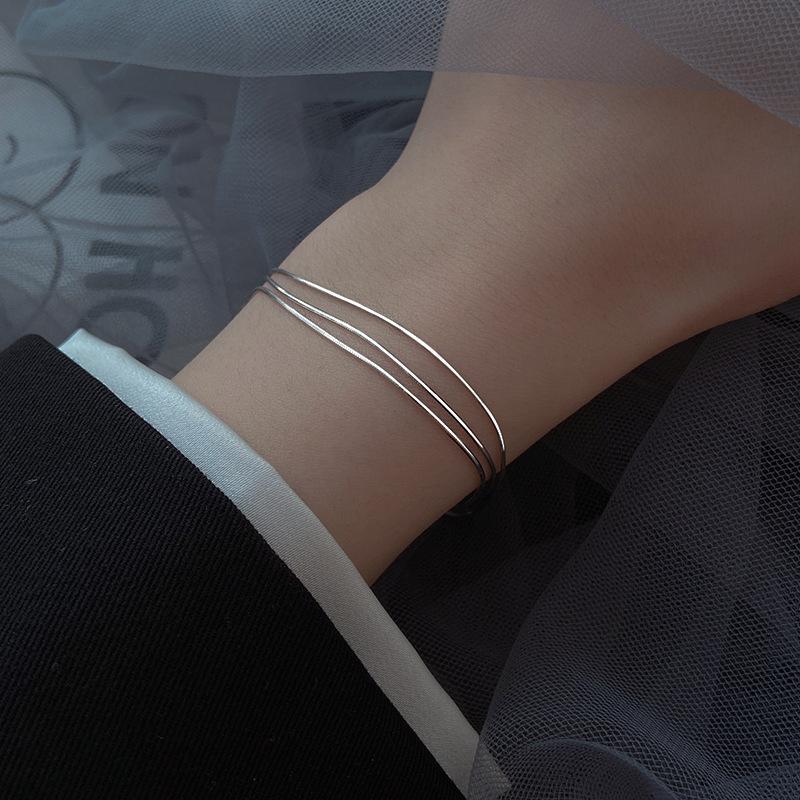 Three Layer Snake Bone Bracelet For Women Niche Design Versatile Fashion Hand Jewelry