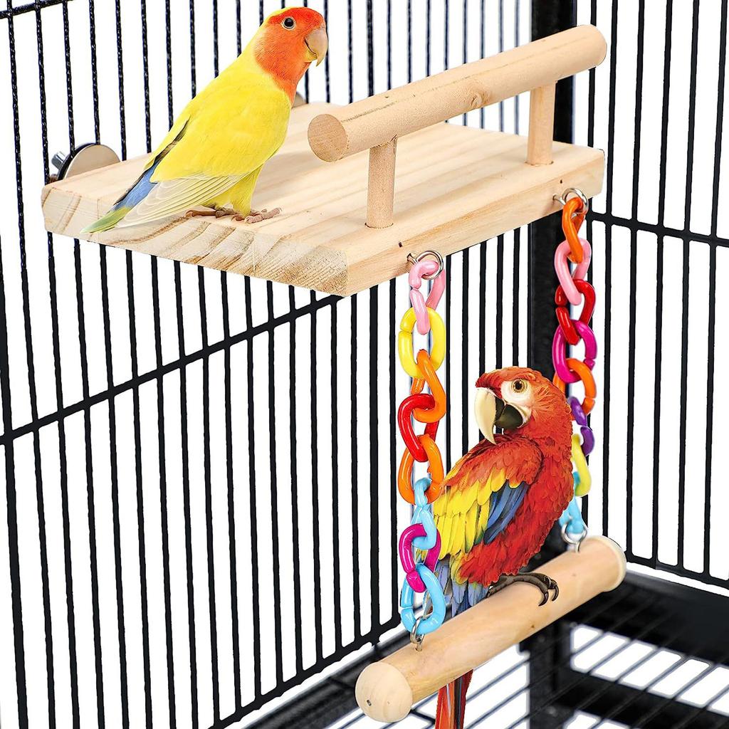 Swing Toy for Bird Perch Stand Grinding Scratchers Perch Hammock Molar Chew Toy for Parrots Parakeets Toy Bird